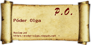 Póder Olga névjegykártya