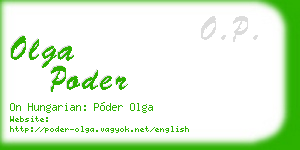 olga poder business card